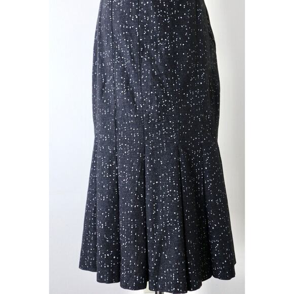 Vintage 1980s A. Byer High Waisted Mermaid Midi Skirt Retro Dot Print - Picture 4 of 10